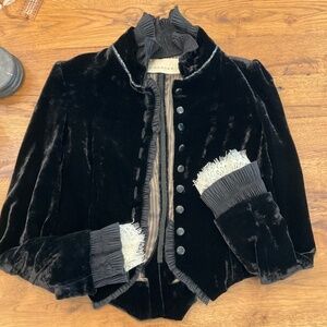 Dorothee Schumacher Black Velvet Cropped Jacket - size medium